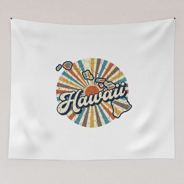 Item preview, Hawaii Illustrated Map – Retro State Regions & Landmarks designed and sold by Paper Drip.