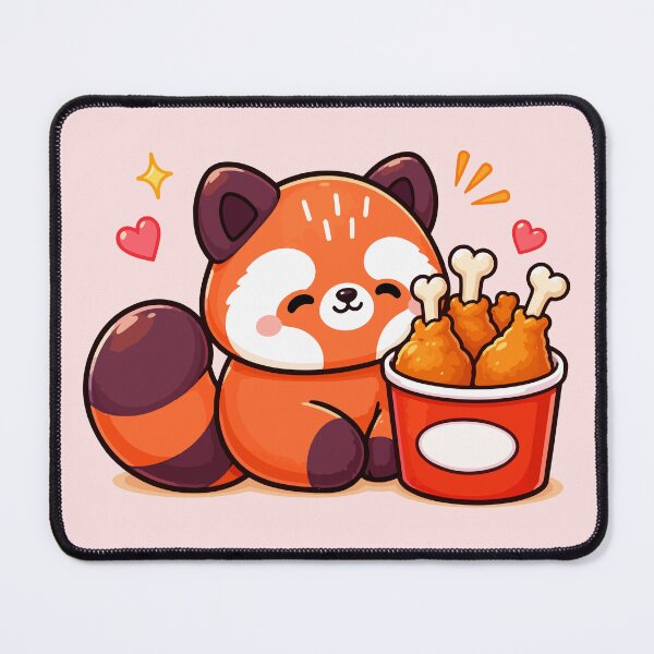 Item preview, Red Panda Eating Fried Chicken designed and sold by RedpandasMerch.