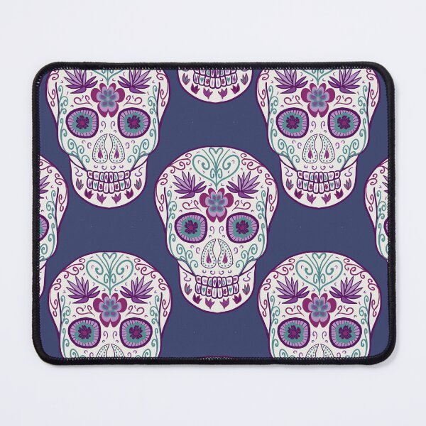 Item preview, Navy blue Day Of The Dead Sugar Skull designed and sold by Anne Londez Studio.