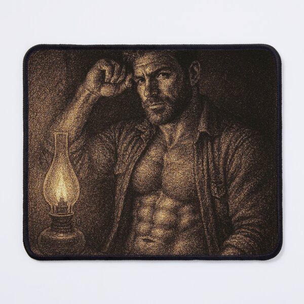 Item preview, Gay Daddy 1940s Vintage Meet Me By Lamplight Pointillism Design designed and sold by ItsAKinkThing.