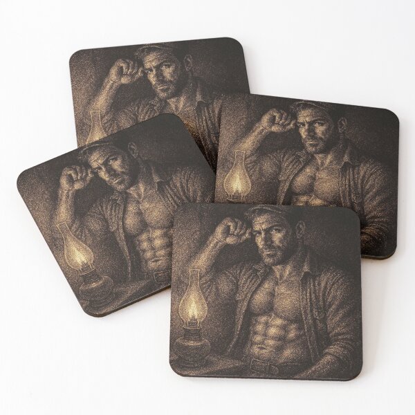 Item preview, Gay Daddy 1940s Vintage Meet Me By Lamplight Pointillism Design designed and sold by ItsAKinkThing.