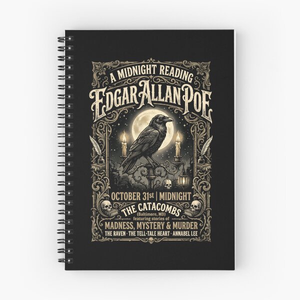 Item preview, A Midnight Reading Edgar Allan Poe Madness Mystery and Murder Design designed and sold by Fenay Designs.