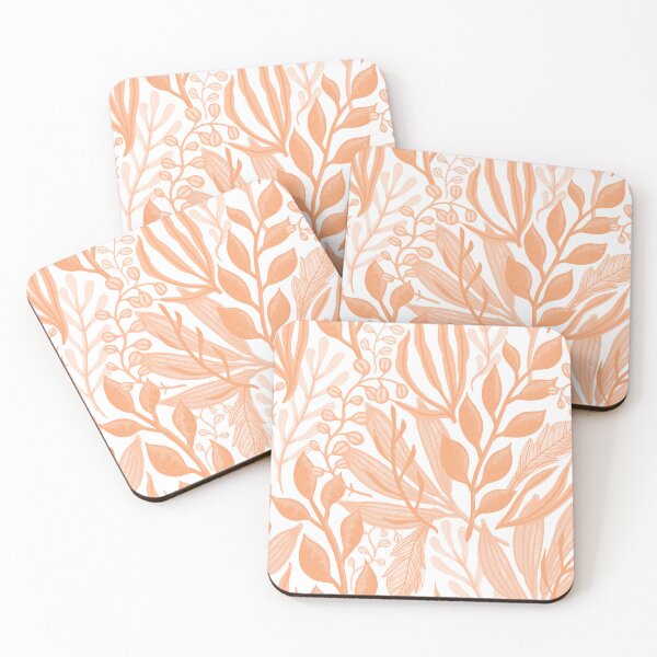 Item preview, Pantone Peach Fuzz Leaf Pattern designed and sold by humnoo.