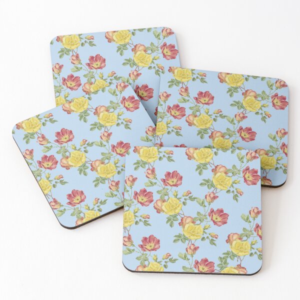 Item preview, Vintage Wildflower Seamless Pattern – Yellow & Red Roses  designed and sold by joharas.