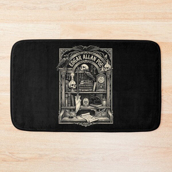 Item preview, Edgar Allan Poe Gothic Bookshelf Raven Skull Literary Design designed and sold by Fenay Designs.