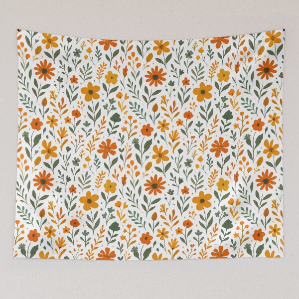 Item preview, Vibrant Orange & Yellow Floral Pattern designed and sold by adlkh.
