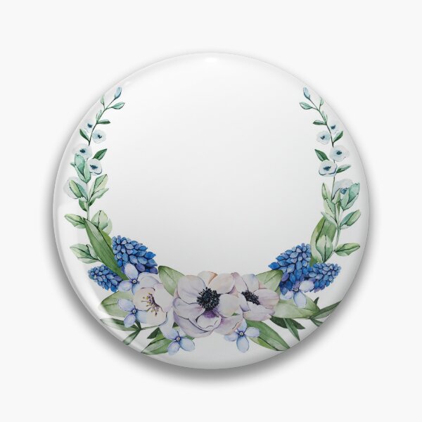 Item preview, Elegant Blue & White Watercolor Floral Wreath Sticker Pack designed and sold by joharas.
