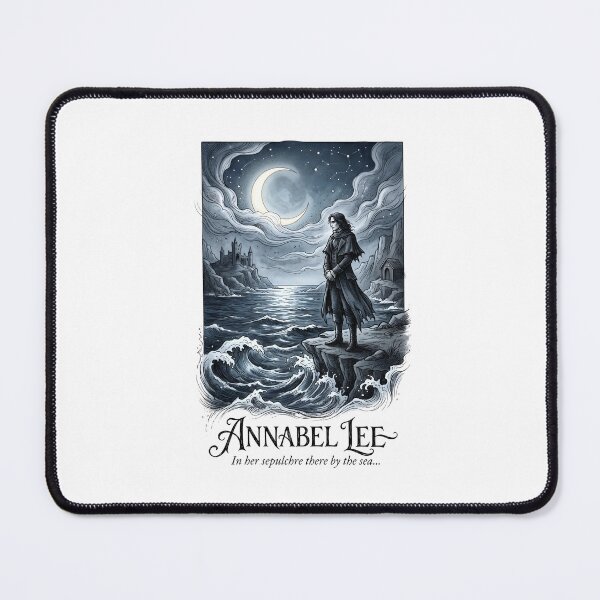Item preview, Annabel Lee In Her Sepulchre by the Sea Gothic Moonlit Ocean Art designed and sold by Fenay Designs.