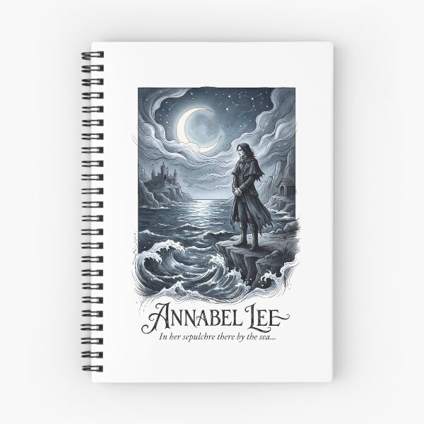 Item preview, Annabel Lee In Her Sepulchre by the Sea Gothic Moonlit Ocean Art designed and sold by Fenay Designs.