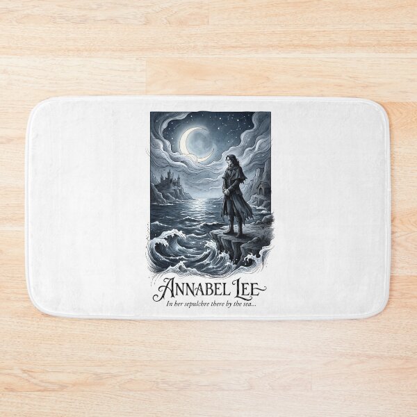 Item preview, Annabel Lee In Her Sepulchre by the Sea Gothic Moonlit Ocean Art designed and sold by Fenay Designs.
