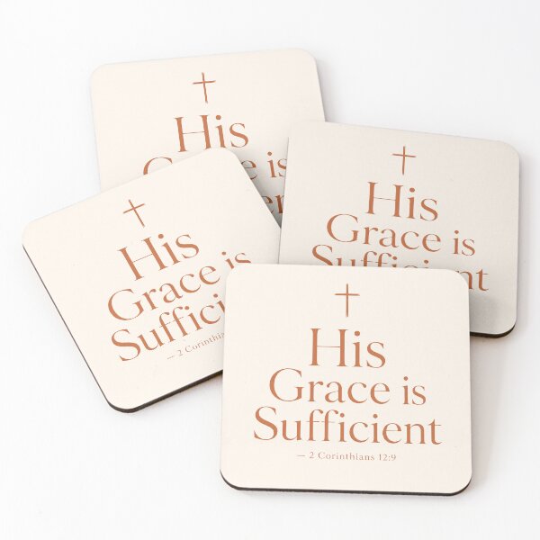 Item preview, His Grace is Sufficient 2 Corinthians 12:9 Christian Faith Art Print Scripture Gift designed and sold by ebocraft.