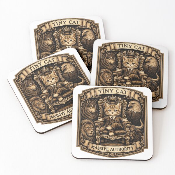 Item preview, Tiny Cat Massive Authority Funny Kawaii Cat Meme Gift designed and sold by YMLux.