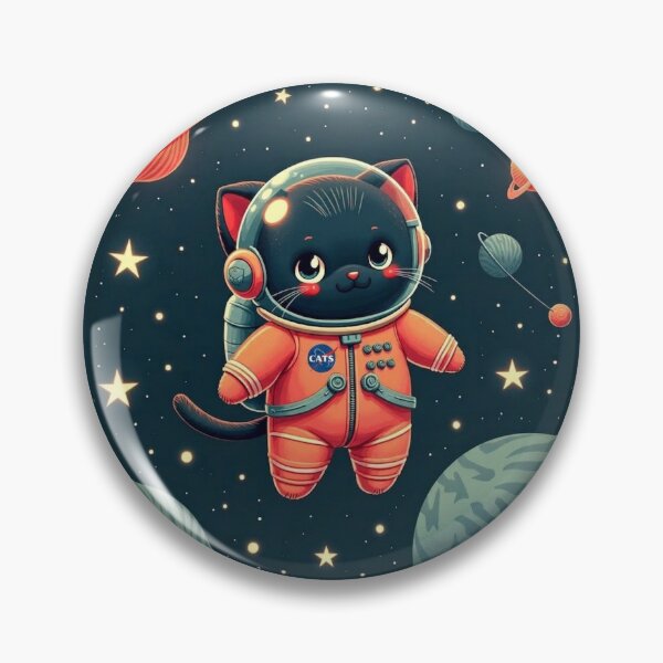Item preview, Cute Black Cat Astronaut in Space — Kawaii Space Cat with Yarn Ball Planets Retro Cat Lover Gift designed and sold by Amp6599.