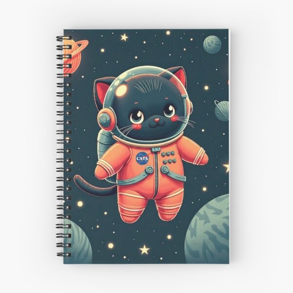 Item preview, Cute Black Cat Astronaut in Space — Kawaii Space Cat with Yarn Ball Planets Retro Cat Lover Gift designed and sold by Amp6599.