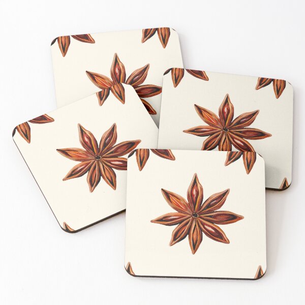 Item preview, Watercolor Star Anise Spice Pattern designed and sold by AestheticNi.