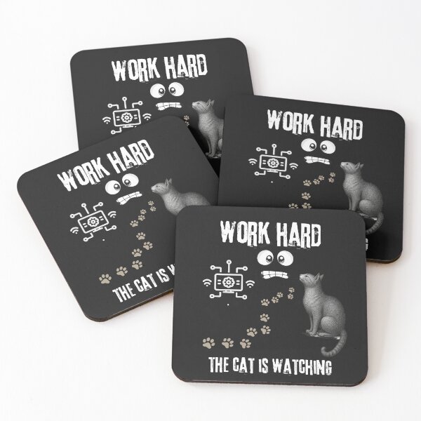Item preview, Work Hard The Cat Is Watching  Office Humor designed and sold by ContigoART.