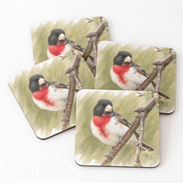 Item preview, Rose-breasted Grosbeak Digital Art from Photo designed and sold by Photography by Jerry Deutsch.
