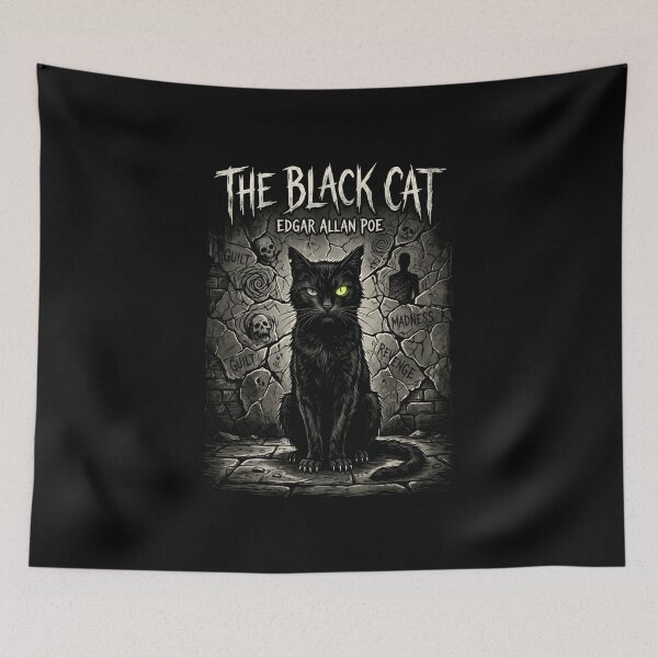 Item preview, The Black Cat Edgar Allan Poe Guilt Madness Revenge Gothic Design designed and sold by Fenay Designs.