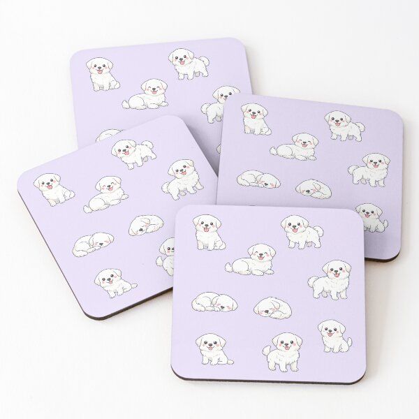 Aperçu de l'œuvre Pack d'autocollants pour chiot blanc mignon créée et vendue par blankTeeShirt.