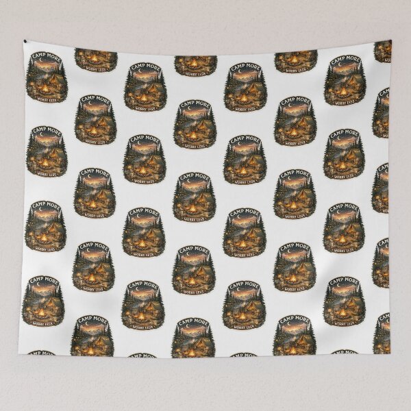 Item preview, Camp More Worry Less – Cozy Camping Adventure Sticker designed and sold by Ishratparween11.
