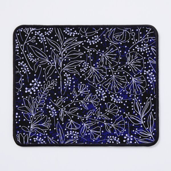 Item preview, Floral Surface Pattern in Black Blue and Lilac designed and sold by humnoo.
