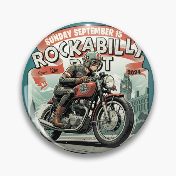 Item preview, Rockabilly Riot Vintage Motorcycle Shirt | Retro Cafe Racer Biker Design | Classic Rock & Roll Speedway Art designed and sold by ObsidianUruk.