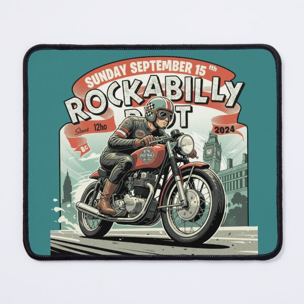 Item preview, Rockabilly Riot Vintage Motorcycle Shirt | Retro Cafe Racer Biker Design | Classic Rock & Roll Speedway Art designed and sold by ObsidianUruk.