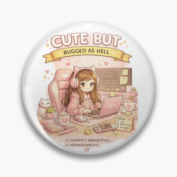 Item preview, Cute But Bugged As Hell – Funny Girl Programmer Coding designed and sold by YamiSociety.