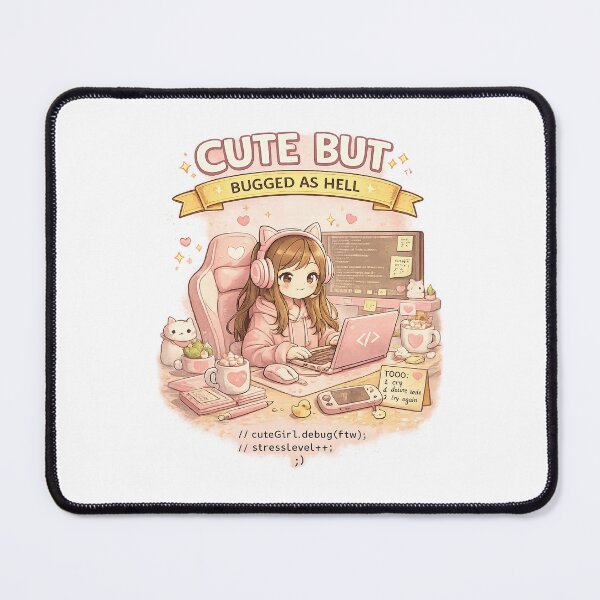 Item preview, Cute But Bugged As Hell – Funny Girl Programmer Coding designed and sold by YamiSociety.