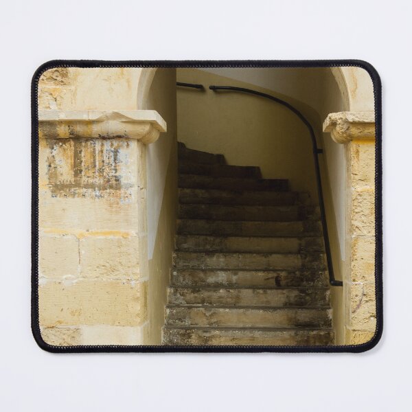 Item preview, Old Stone Staircase Through Arched Entrance In Historic Building With Weathered Texture designed and sold by Nmallia.