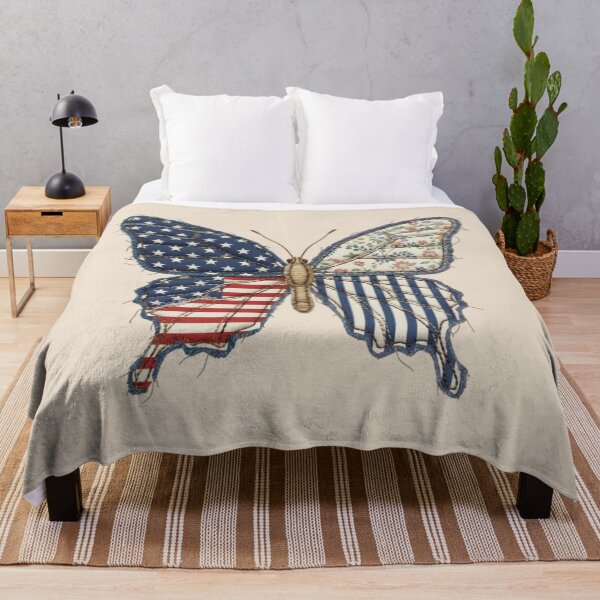 Item preview, Patriotic Butterfly, 4th Of July, American Flag Butterfly, Floral designed and sold by toongstudio.