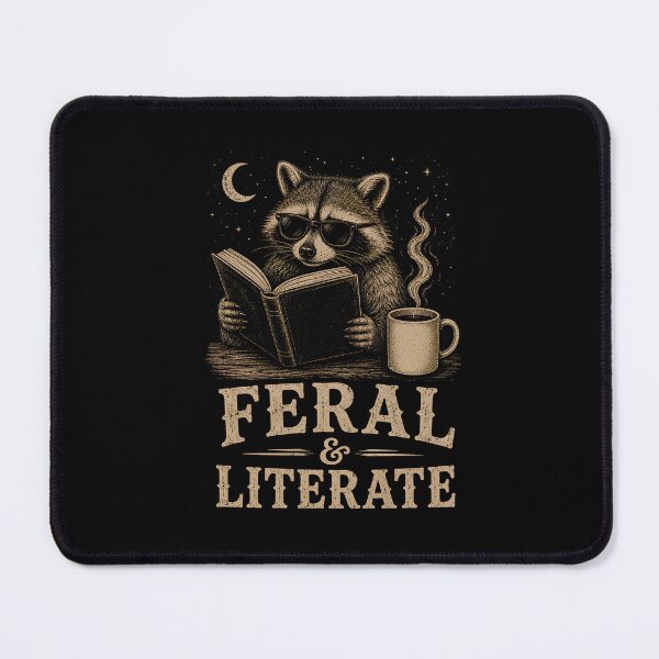 Item preview, Feral And Literate Raccoon designed and sold by zoes-ink.