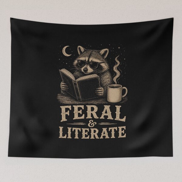 Item preview, Feral And Literate Raccoon designed and sold by zoes-ink.