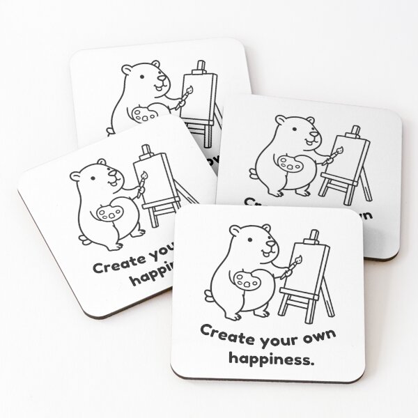 Item preview, Create Your Own Happiness Capybara – Simple Minimalist Animal Design designed and sold by PAPIRO SIGLO XXI.