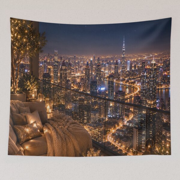 Item preview, Skyline View Art at Night designed and sold by AureliasDesignStudio.