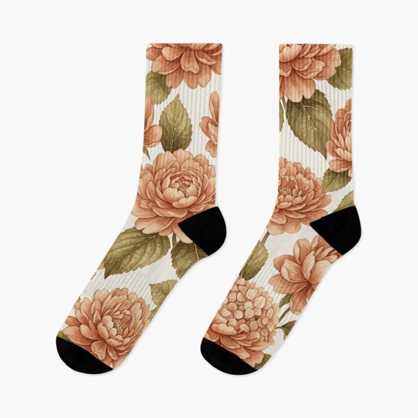 Item preview, Terracotta Rust Watercolor Botanical Earthy Floral Pattern designed and sold by Inkworksbyshery.
