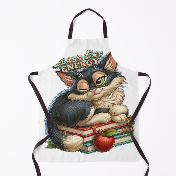 Item preview, Class Cat Energy Cute Winking Kitty On Books designed and sold by Marcikart.