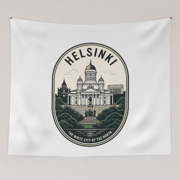 Item preview, Vintage Helsinki Finland Cathedral Travel Badge designed and sold by k3rstman1.