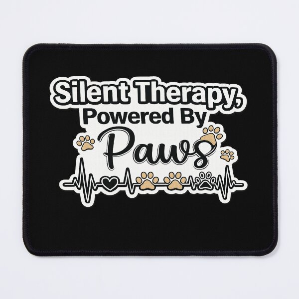 Item preview, Silent Therapy Powered By Paws Dog Lover Minimal Line Art Shirt designed and sold by Safe Haven Pets.