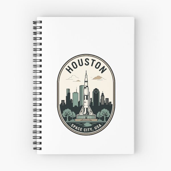 Item preview, Vintage Houston Space City Saturn V Rocket Skyline designed and sold by k3rstman1.