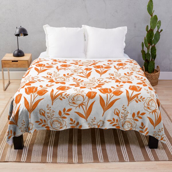 Item preview, Stylized Orange Botanical Flowers Pattern designed and sold by adlkh.