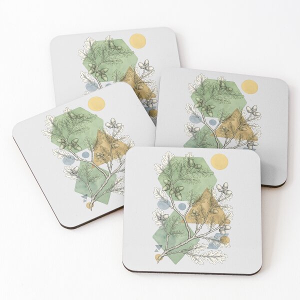 Item preview, Whimsical Oak Branch Botanical Collage designed and sold by blankTeeShirt.