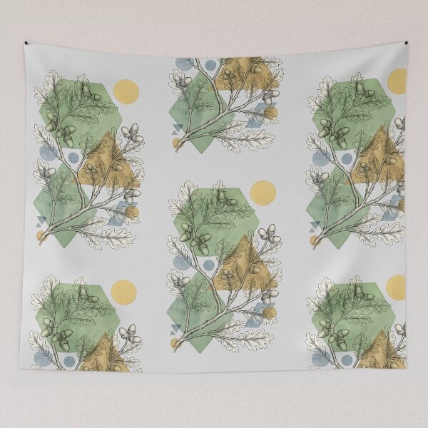 Item preview, Whimsical Oak Branch Botanical Collage designed and sold by blankTeeShirt.