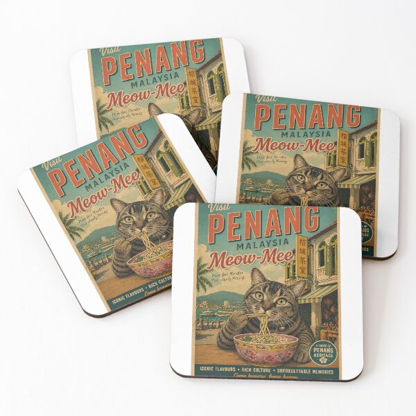 Item preview, Yoshi Eating Noodles - Penang Retro Travel Poster designed and sold by Artistic Philip in Penang.