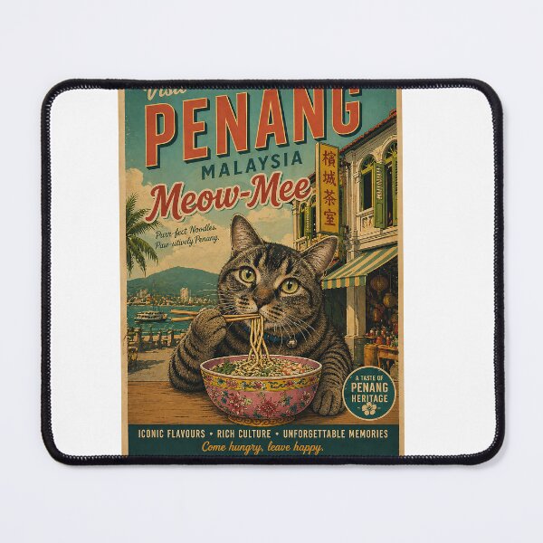 Item preview, Yoshi Eating Noodles - Penang Retro Travel Poster designed and sold by Artistic Philip in Penang.