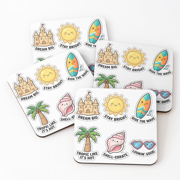 Item preview, Kawaii Beach Day Sticker Pack - Cute Summer & Ocean Puns designed and sold by SimpleP.