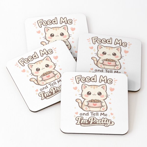 Item preview, Kawaii Cat Feed Me and Tell Me I’m Pretty Cute Doodle Design designed and sold by TommyArt94.