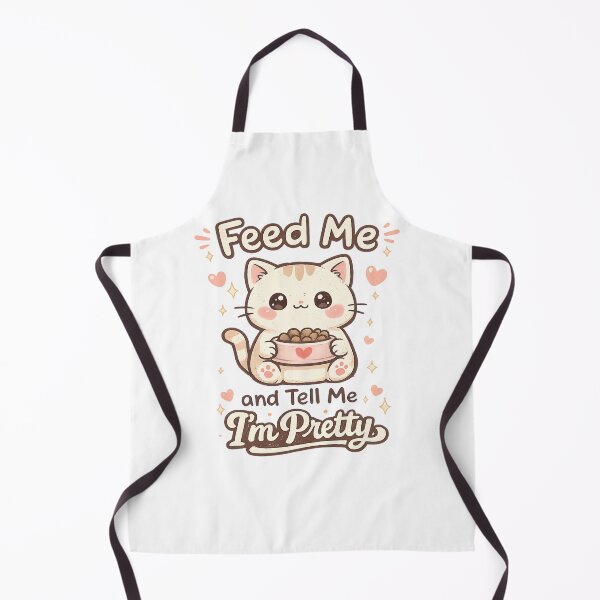 Item preview, Kawaii Cat Feed Me and Tell Me I’m Pretty Cute Doodle Design designed and sold by TommyArt94.