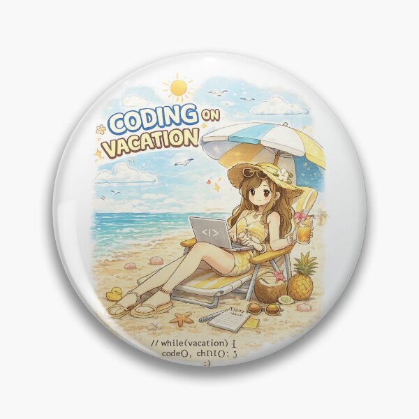 Item preview, Coding On Vacation – Cute Summer Girl Programmer Design designed and sold by YamiSociety.