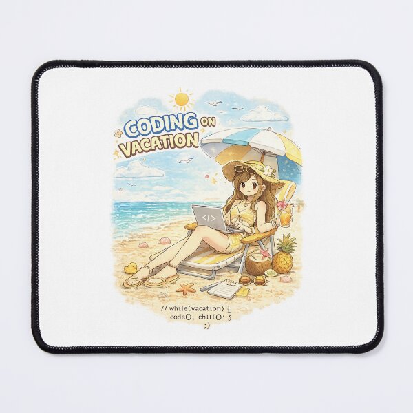 Item preview, Coding On Vacation – Cute Summer Girl Programmer Design designed and sold by YamiSociety.